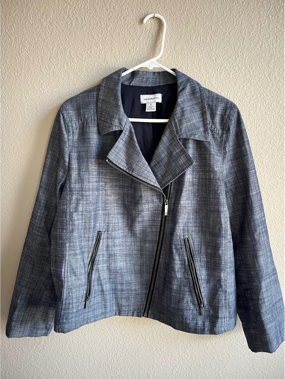 Blue grey zip up Liz Claiborne jacket xl